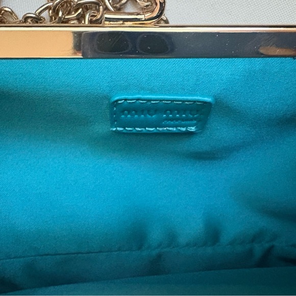 Miu Miu Blue and Gold Clutch with Detachable Chain - Picture 3 of 4